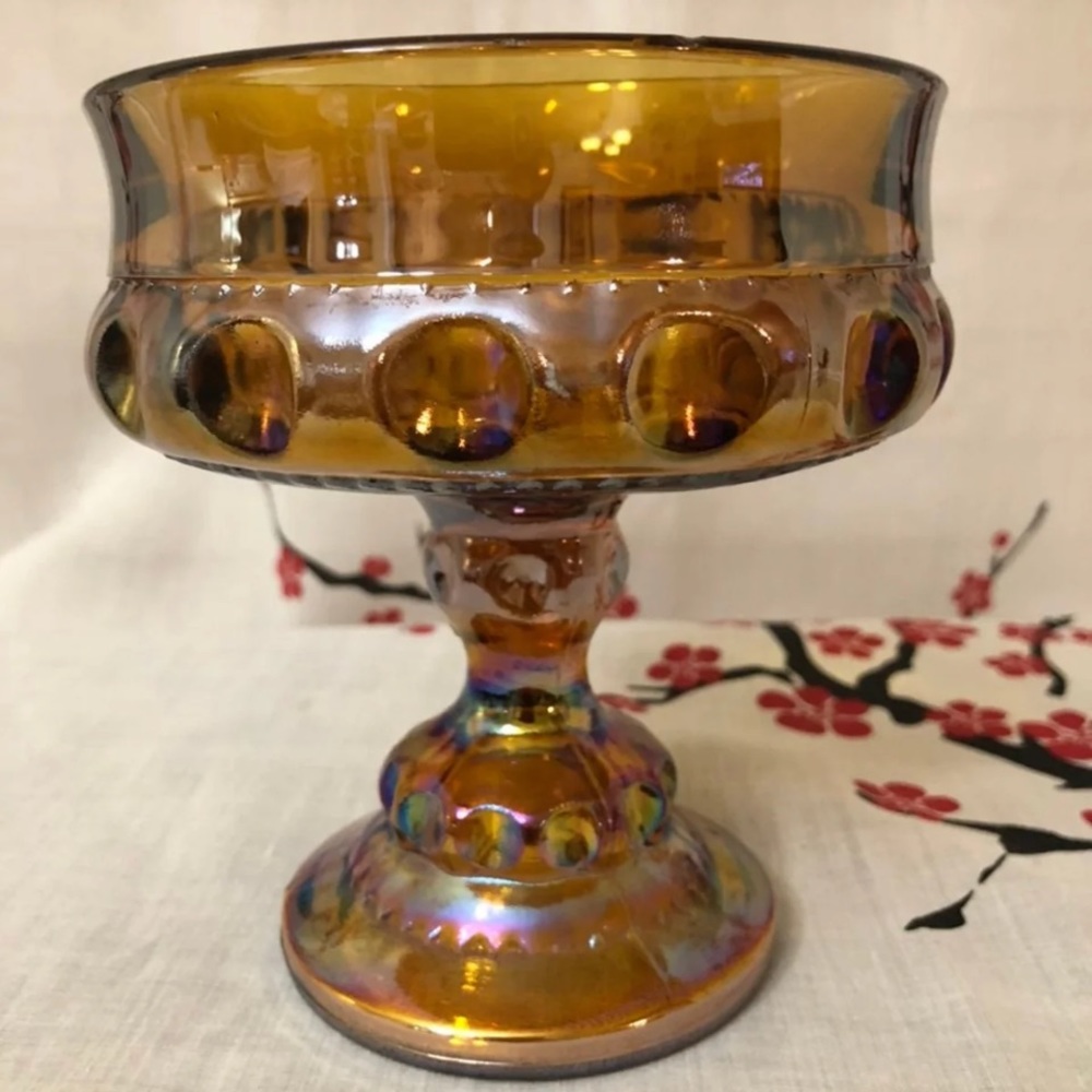 Vintage carnival glass dish
